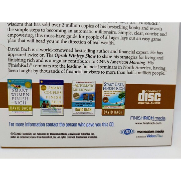 Start Smart Finish Rich Your First Steps To Financial Freedom By David Bach CD - Picture 4 of 4